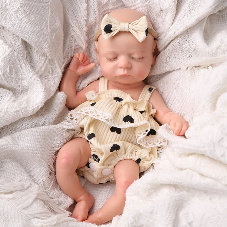 Babeside Noah 12&ldquo; Realistic Silicone Sleeping Baby Little Infant Girl Emotional Support Touch