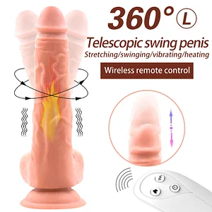 Wireless Remote Control Vibration Flex Swing Heating Dildo