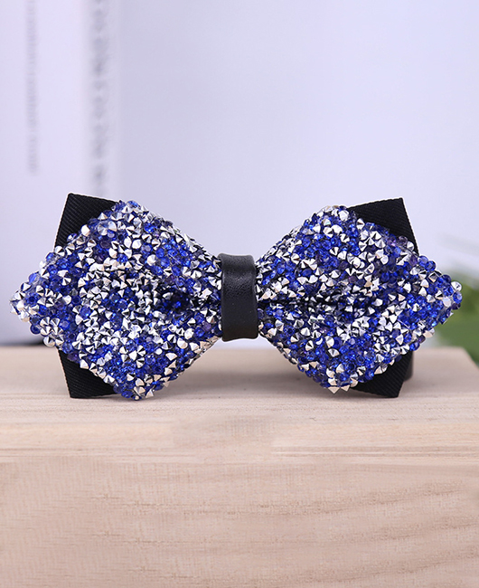 Wedding Contrast Color Rhinestone Handmade Bow Ties