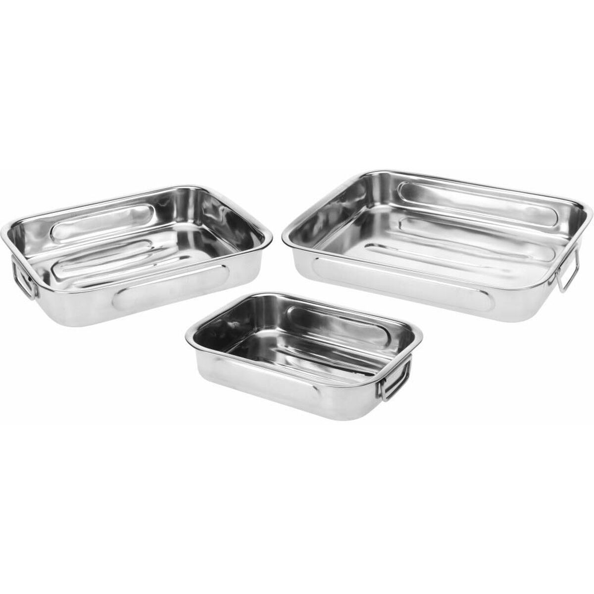 Set of Food Trays Excellent Houseware a12402130 Stainless steel Rectangular