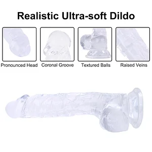 Realistic Transparent Dildo With Sucker