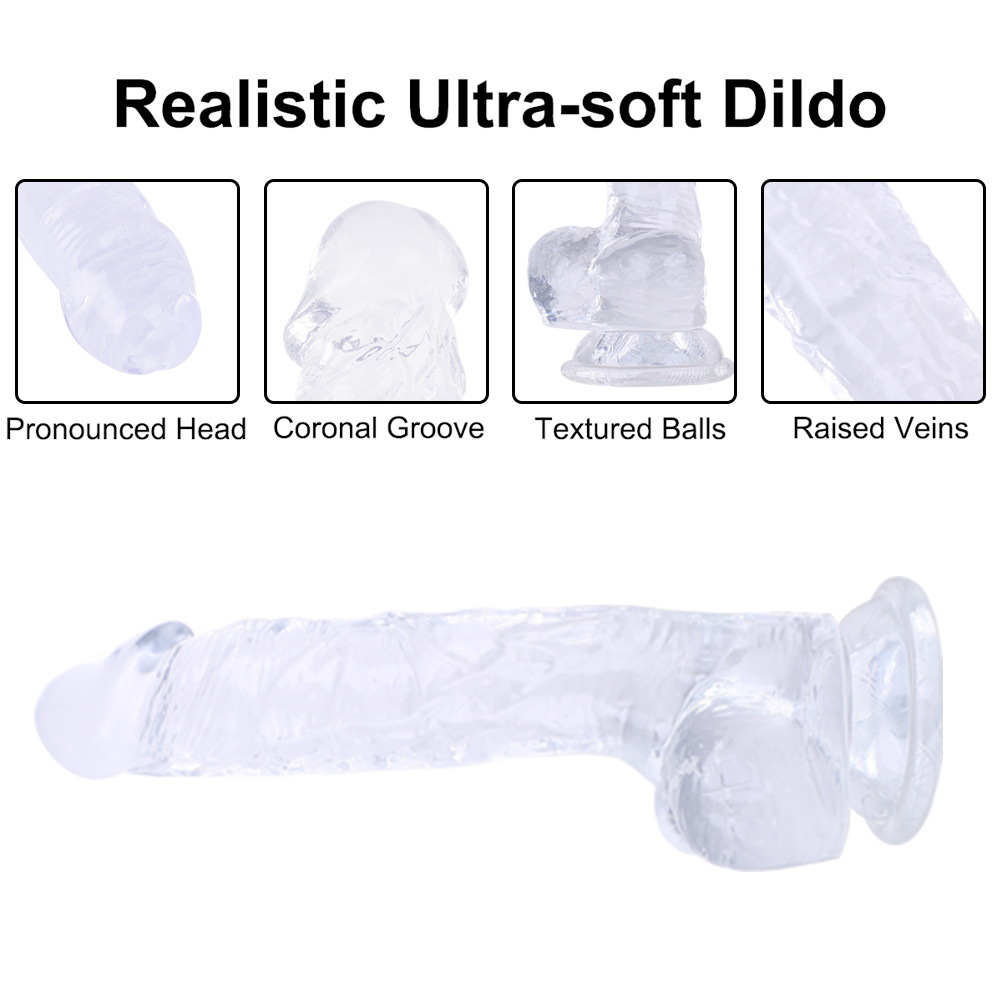 Realistic Transparent Dildo With Sucker