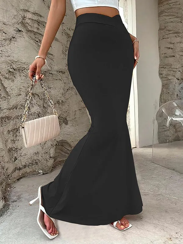 Bodycon High Waisted Solid Color Skirts Bottoms