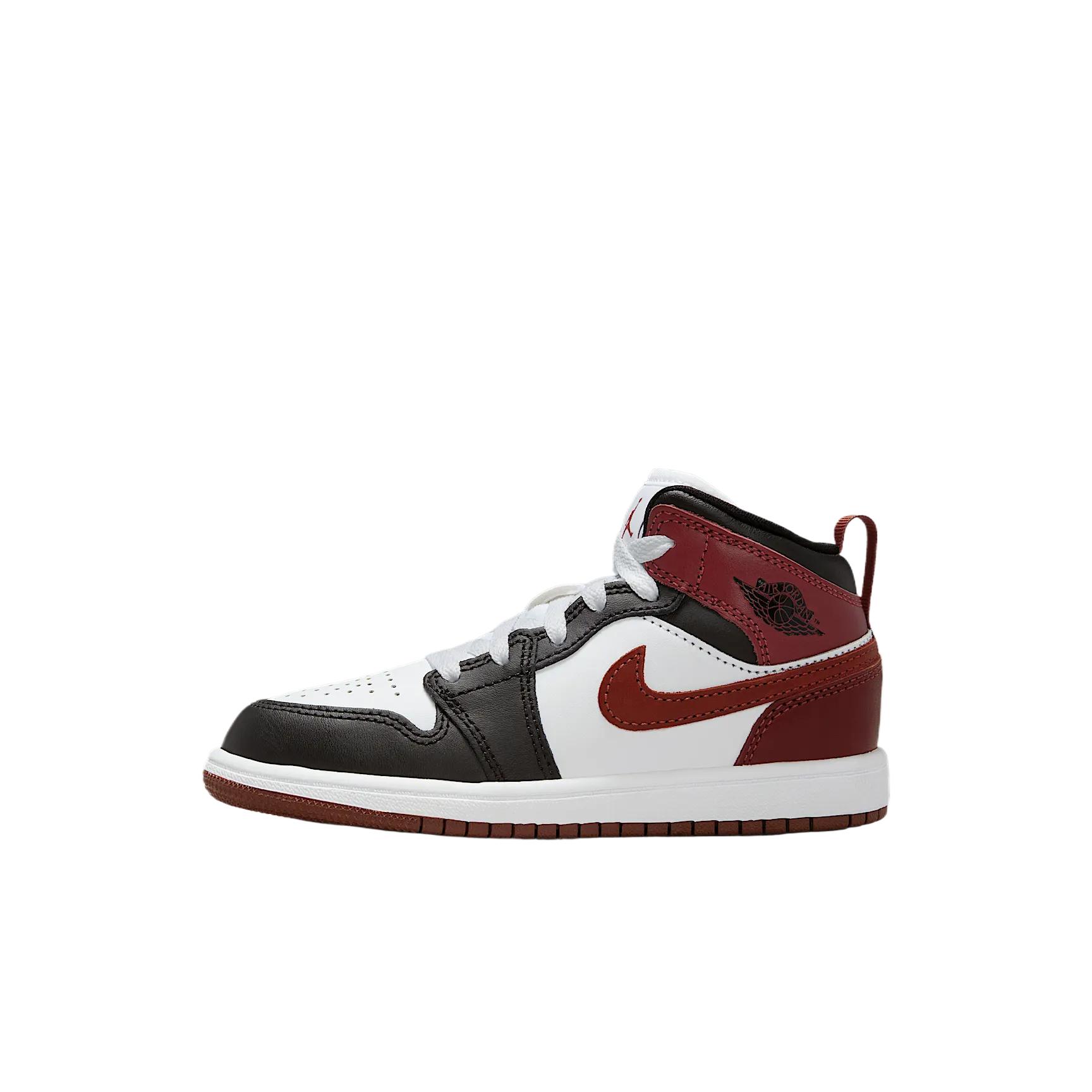 Jordan 1 Mid Top Basketball Shoes White Kids'