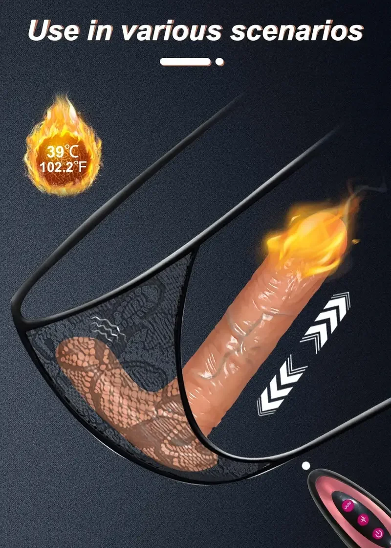 1pc liquid silicone heating thrusting vibrator wearable vibrating panties adult sex toys for women sex toys with remote control vibrator with 9 clitoral vibrators 9 thrusting dildo for couples sex machine details 2