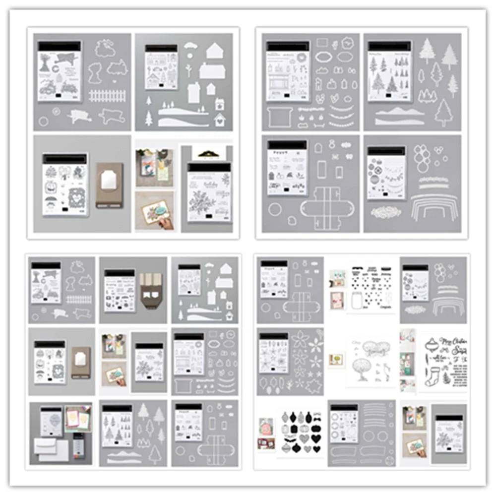 Metal Cutting Dies and Clear Stamp Set For Scrapbooking Paper Craft Handmade Card Album Punch Art Cutter 2021 New Christmas Dies