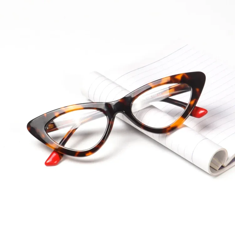 SHINU Sleep Better vintage cat eye glasses women acetate glasses red orange clear lens blue light lock for women y2k eyeglasses