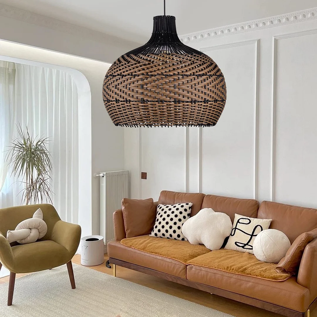 Arturest Pendant Light Minimalism Rattan Ceiling Light Fixture Woven ...