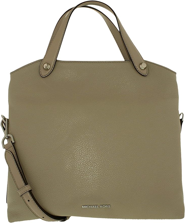Michael Kors Women's Medium Hyland Convertible Messenger Leather Messenger Bag Satchel - Cement