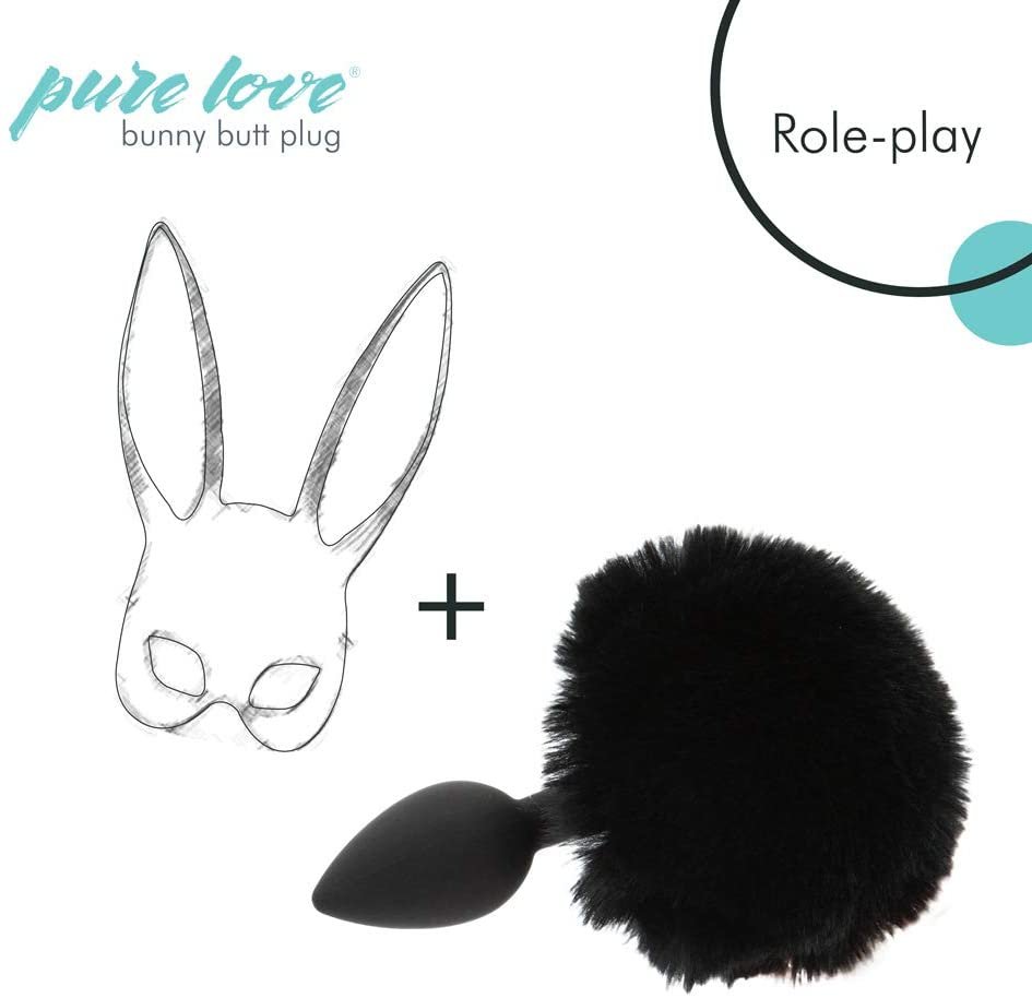 Silky Pure Love Fluffy Bunny Tail Set, Silicone Anal Toys (3 Pieces)