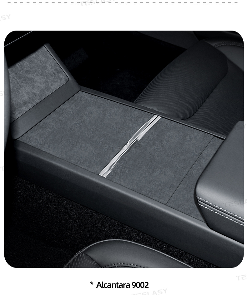 TESLASY 2024 Model 3 Highland Alcantara Center Console Cover Sticker (3pcs/set)
