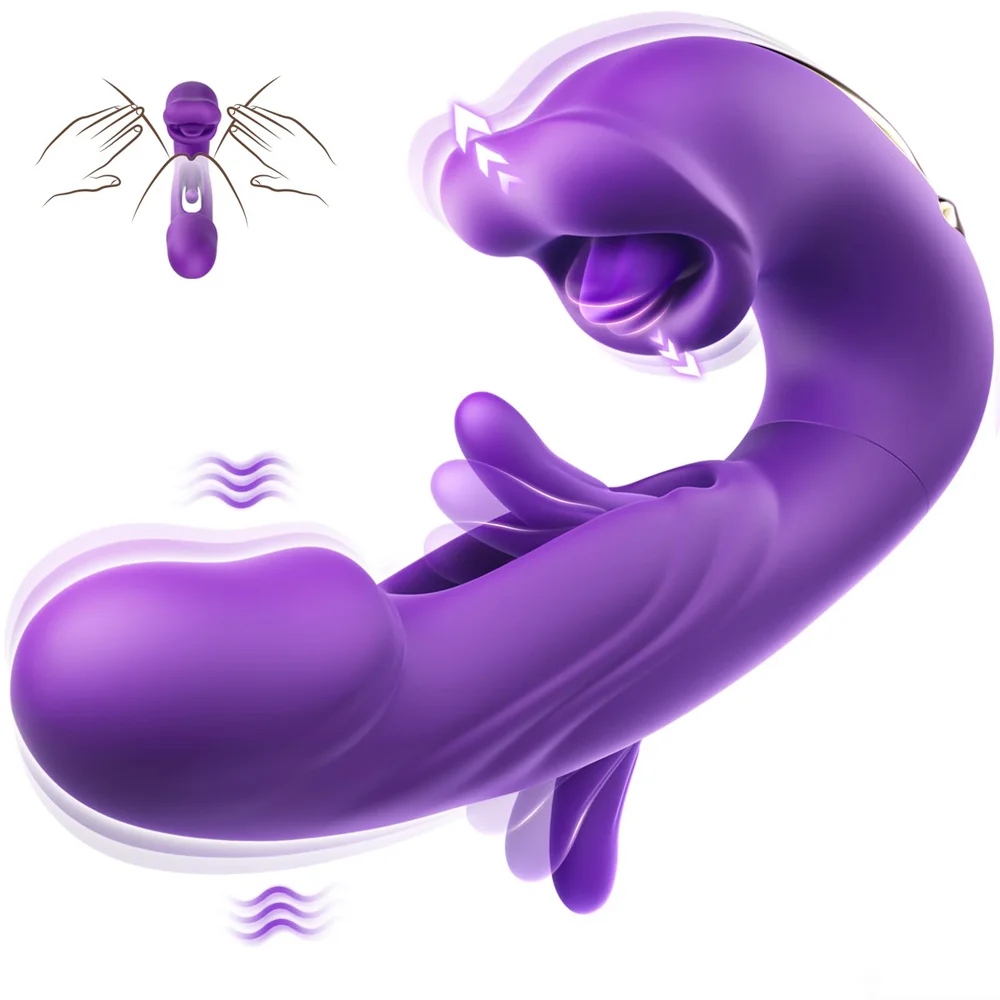 Tongue Licking Clit and G-spot Vibrator with Realistic Biting Motion