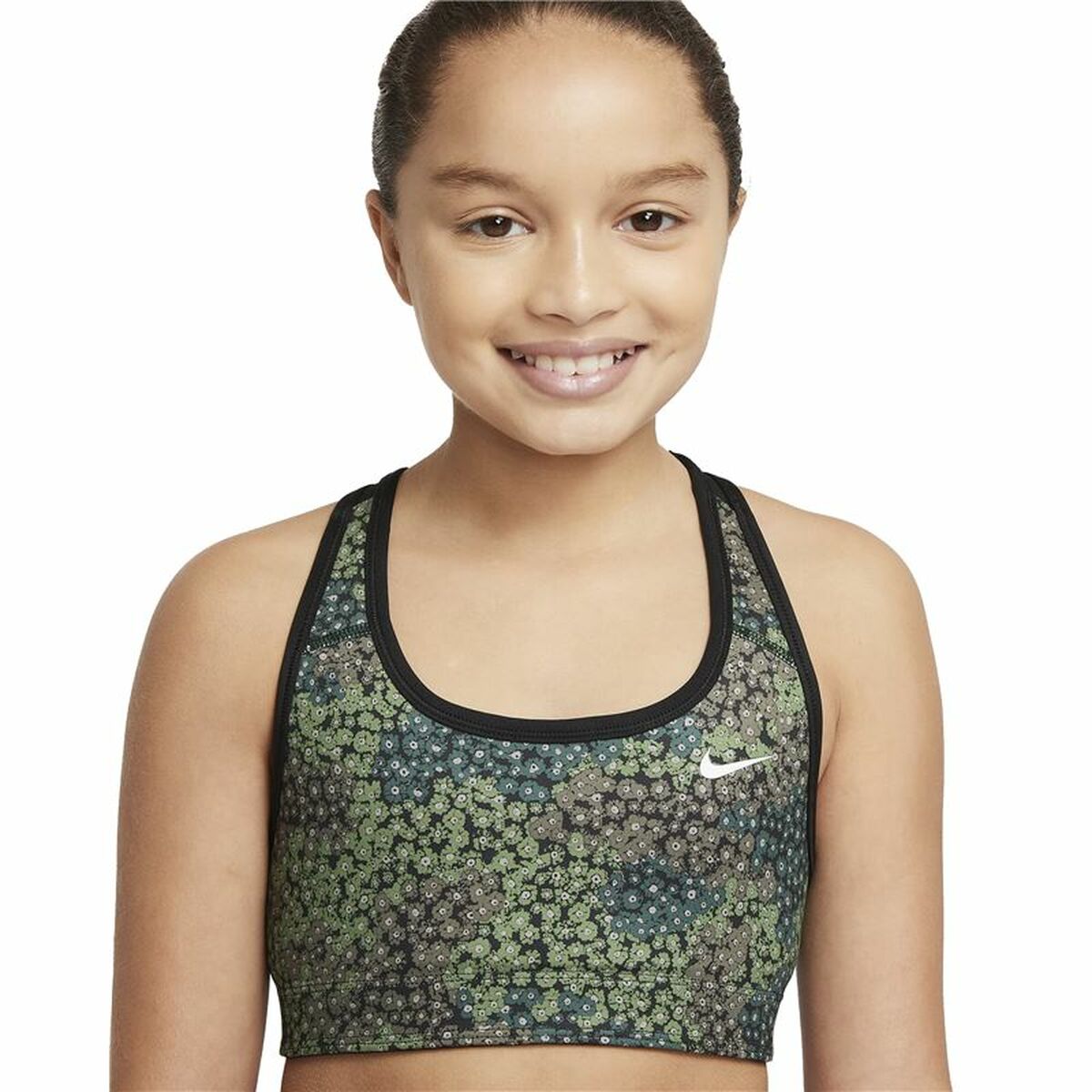 Sports Bra Nike Dri-FIT Swoosh Black/Green Children's