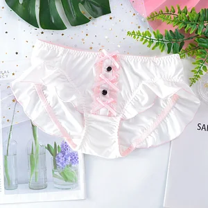 Candy lace mid-rise ruffle briefs