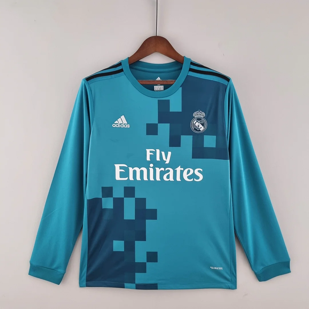 Real Madrid 2017/2018 third retro shirt long sleeves#ronaldo