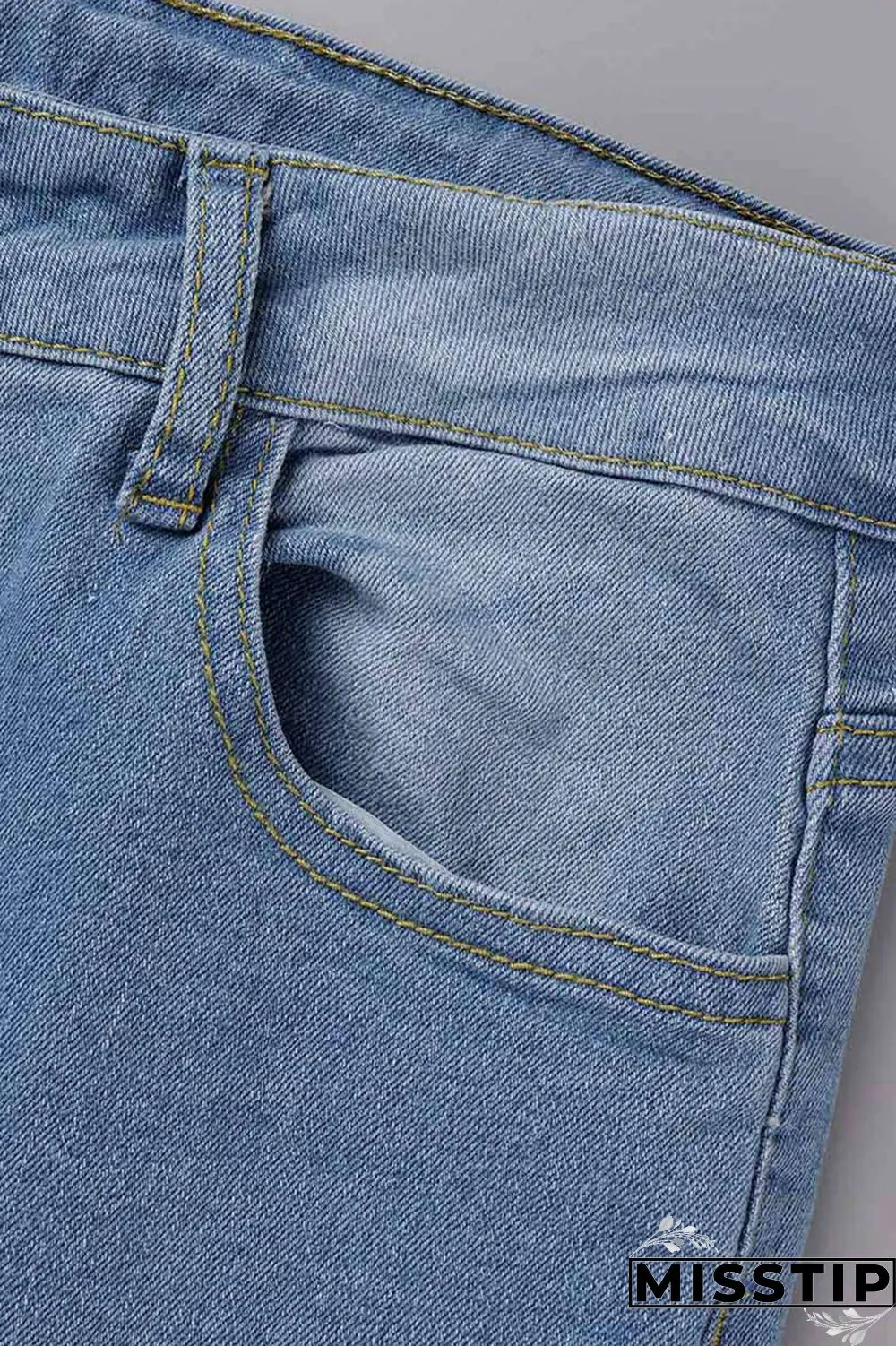 Black Fashion Casual Solid Patchwork High Waist Skinny Denim Jeans