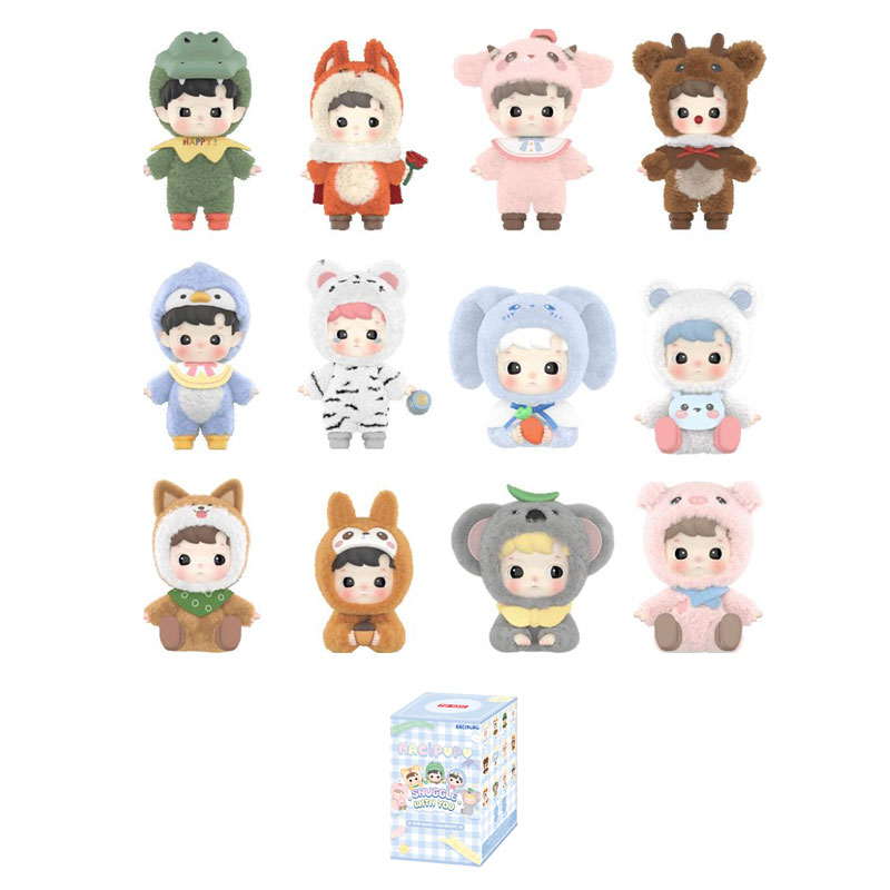 POP MART HACIPUPU Animal Applique Animal Collection Blind Box Products Single Mystery Box/Full Box 12 Pcs