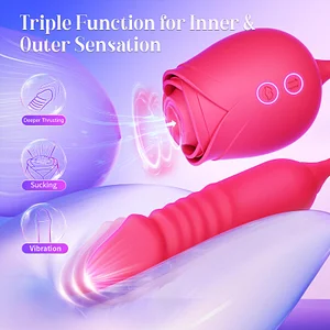 Upgraded 10 Rose Clit Sucker With 10 Thrusting G-spot Vibrator