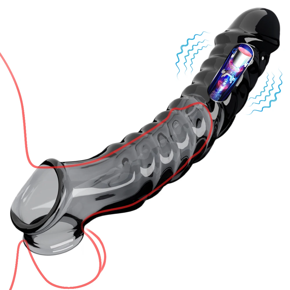 Penis Sleeve Extensions Condom Male Penis Sleeve Vibrators