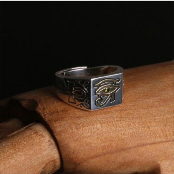 Sterling Silver Egypt Evil Eye Protection Ring - miracleimy2