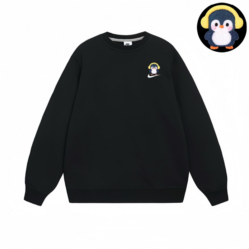 Nike Fleece Lined Thermal Pullover Long Sleeved Sweatshirt Unisex Black