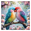 Les Fleurs S'Épanouissent Pour Les Oiseaux-Complète Rond Diamant Peinture-40X40CM