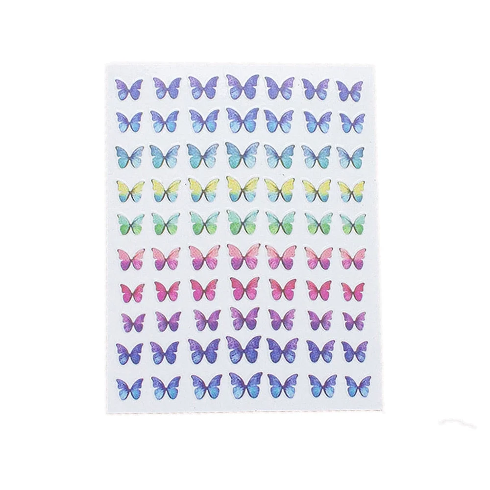 1pcs Holographic 3D Butterfly Designs Sticker Nail Decal DIY Slider for Manicure Nail Art Watermark Manicure Decoration-Nail Inspo