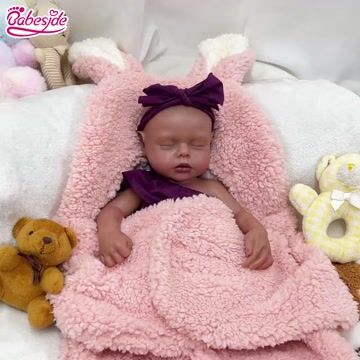 [Ships Within 24 Hours]Babeside Lucy 12"/16'' Realistic Silicone Sleeping Baby African American Little Infant Girl Physical and Mental Accompaniment