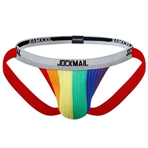 JOCKMAIL Men's Jockstrap Athletic Supporter Underwear Gym Workout Strap Brief Men Thong