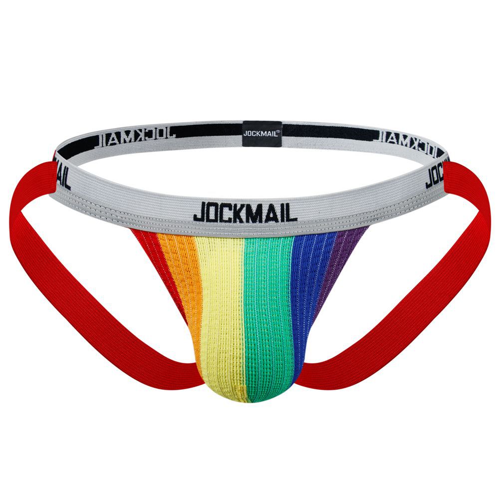 JOCKMAIL Men's Jockstrap Athletic Supporter Underwear Gym Workout Strap Brief Men Thong