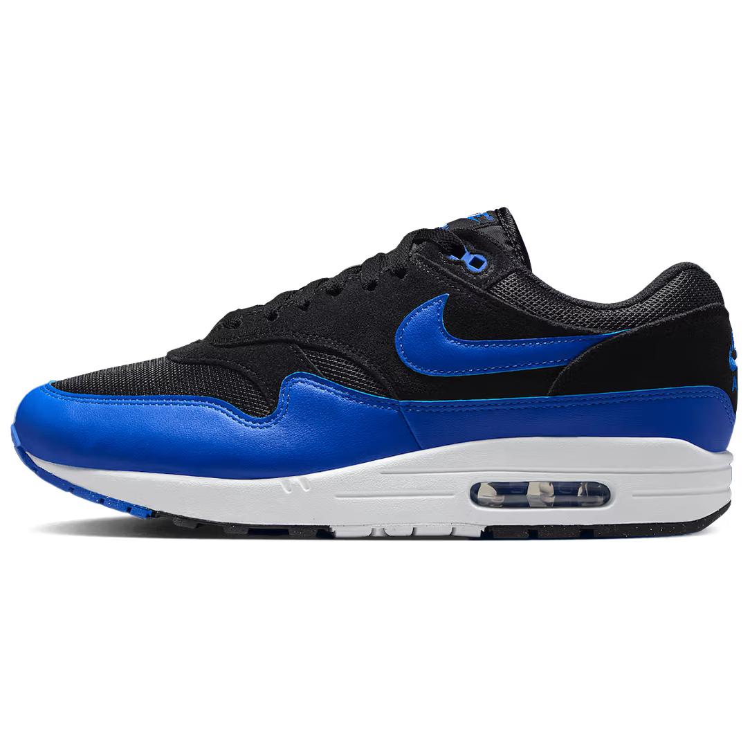 Nike Air Max 1 Cushioned Slip-Resistant Low-Top Casual Shoes Unisex Black Blue