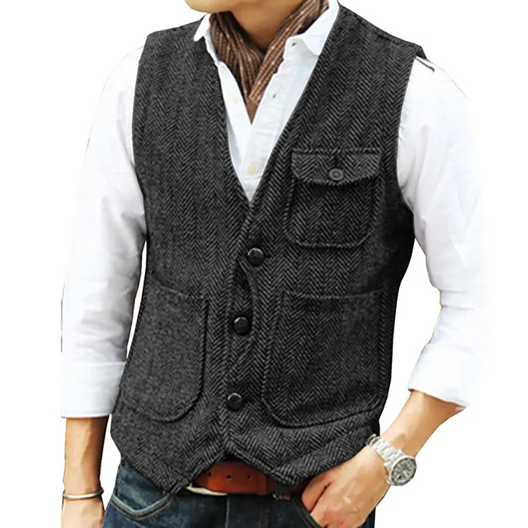 Men’s Suit Cashmere Single Breasted Vest (Sold Out)