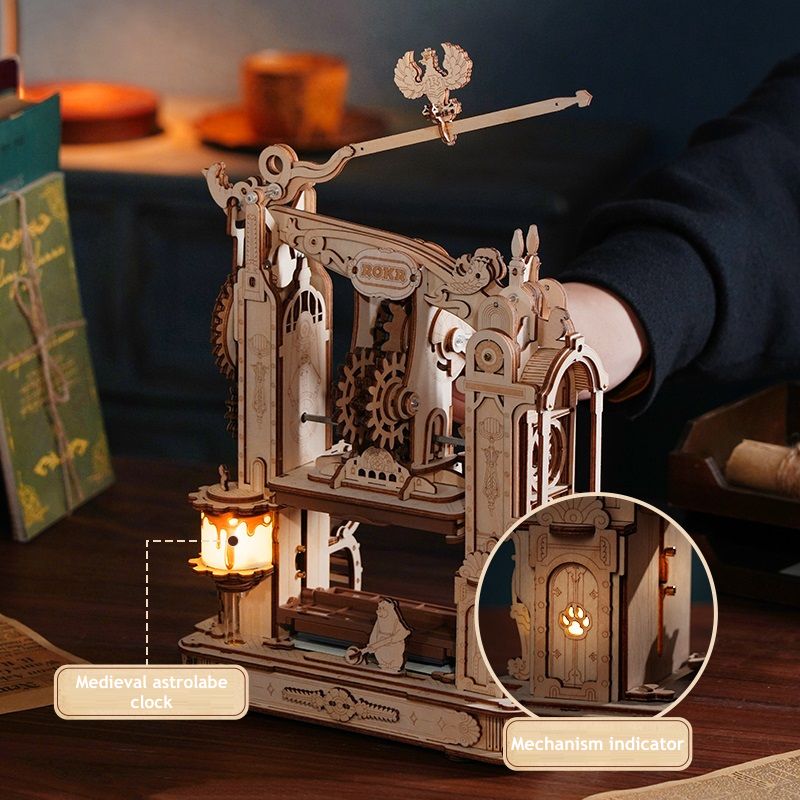 ROKR - Classic Printing Press - DIY Mechanical Working 3D Wooden Puzzle Kit  (LK602)