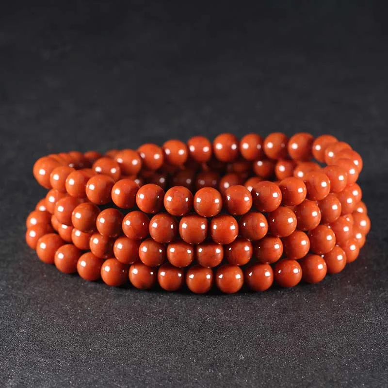 Natural Red Agate 108 Beads Calm Bracelet Mala