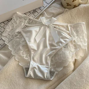 Men's Sexy Satin Transparent Hollow Lace Panties