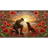 Diamond Painting-DIY Full Round Drill Stained Glass Art Warrior War Dog(40*70CM)