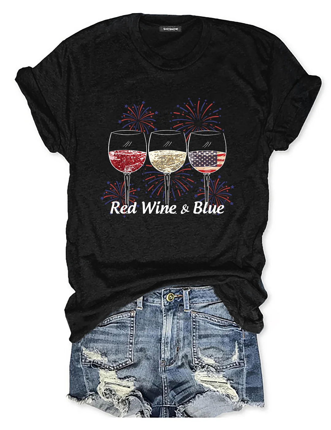 Red Wine And Blue T-shirt