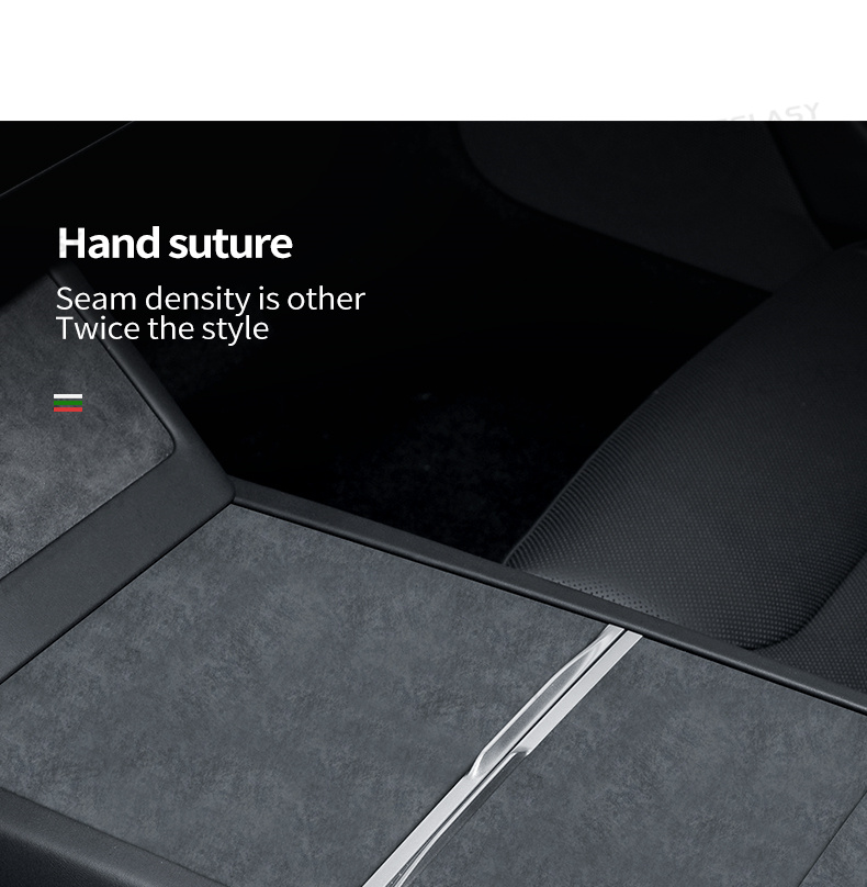 TESLASY 2024 Model 3 Highland Alcantara Center Console Cover Sticker (3pcs/set)