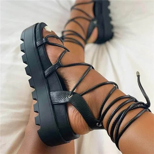 Nigikala Nigikala Women Summer Sexy Wedge Platform Sandals Female Casual INS Heel Shoes Cross Straps Shoes Ladies Fashion Outdoor Footwear 1127-0