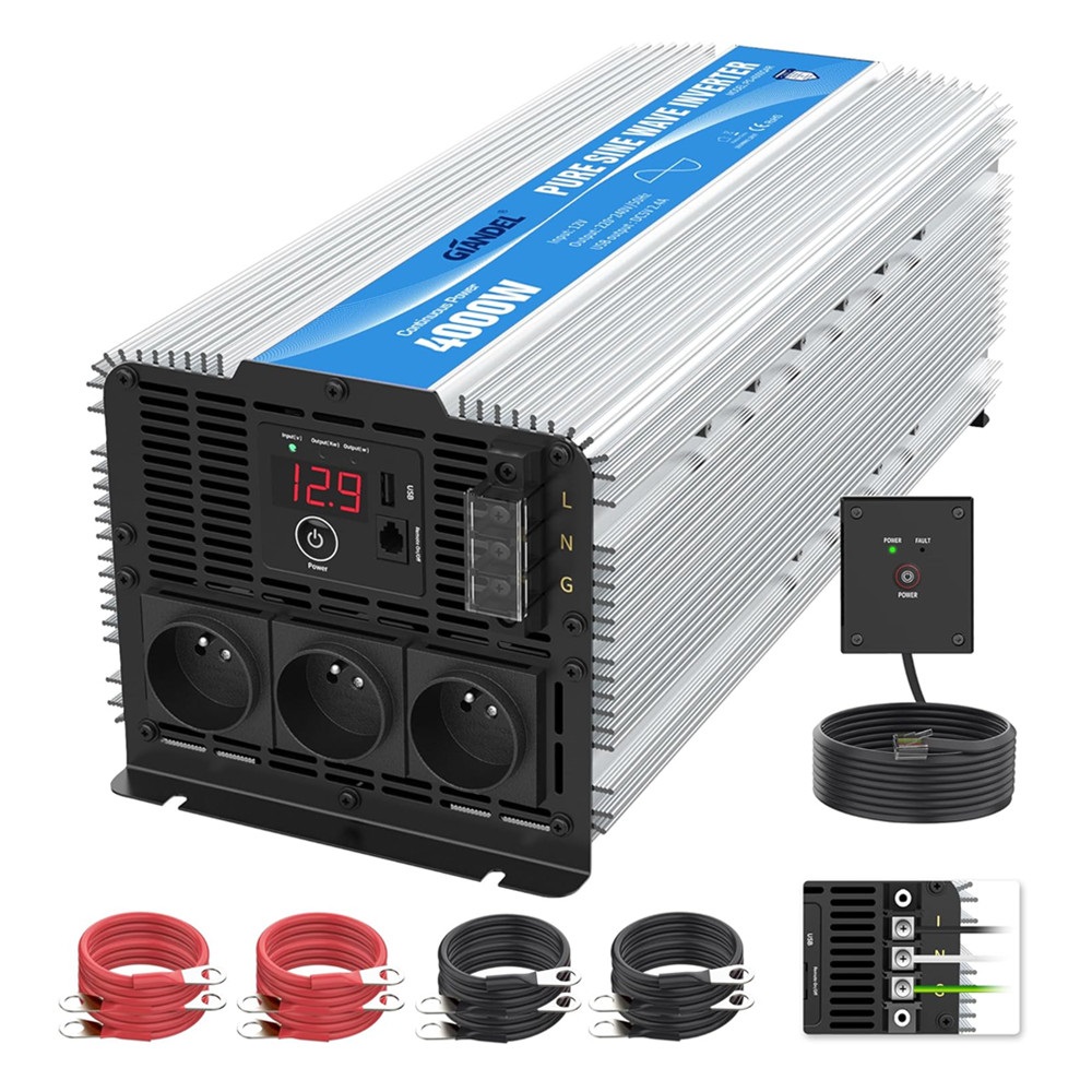 4000W Convertisseur Pur Sinus Onduleur12V 220V 240V