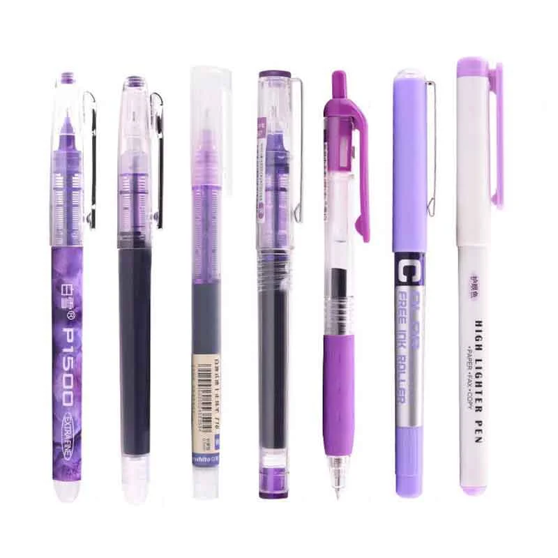 6/7 Pcs Large Capacity Gel Pen Set Rollerball Pens 0.5mm Quick-Drying Straight Liquid Pen for School Office Writing Stationery