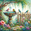 Diamond Painting-DIY Full Round Drill Garden Bird