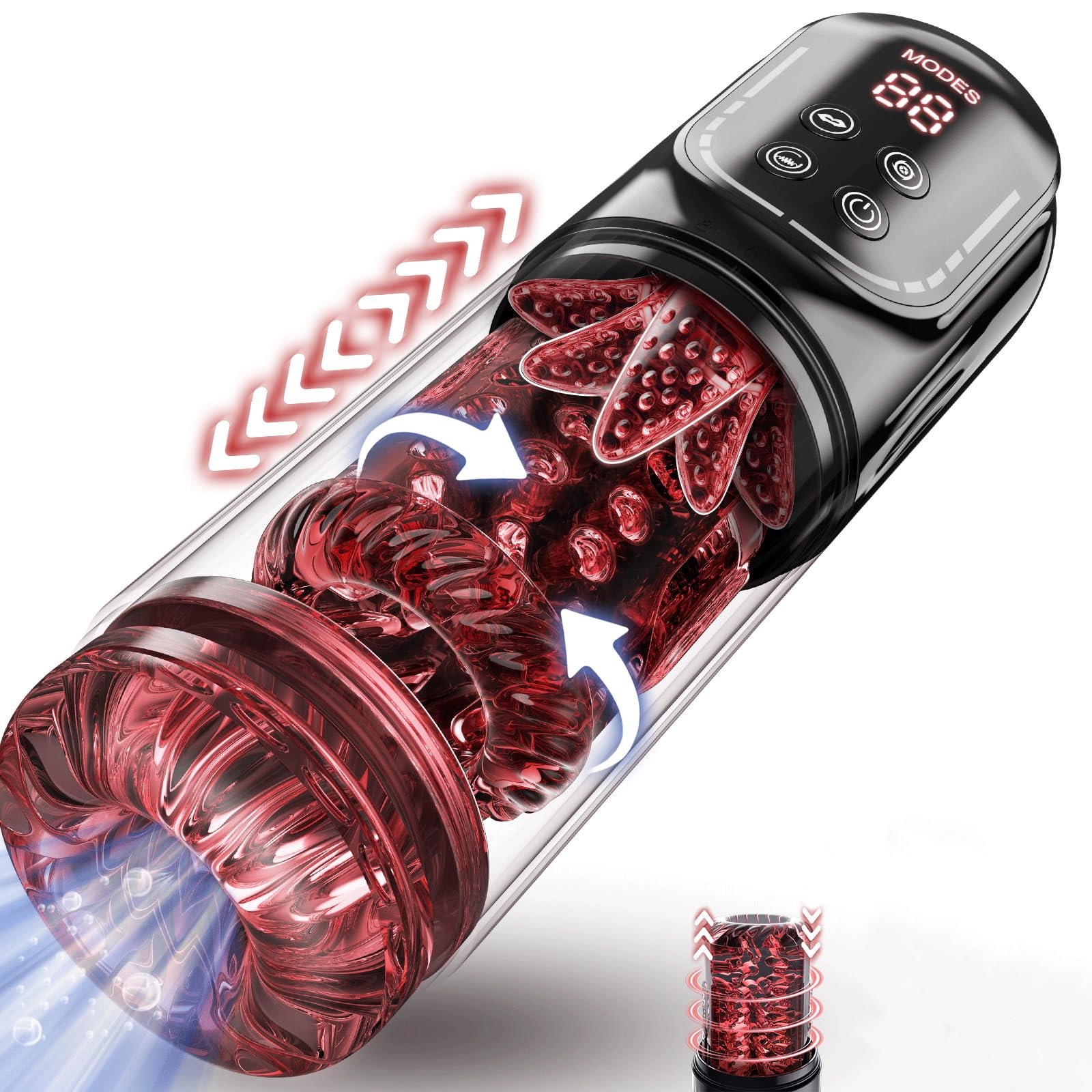 Male Masturbator With 7 Thrusting Rotating Vibrating Sucking Licking