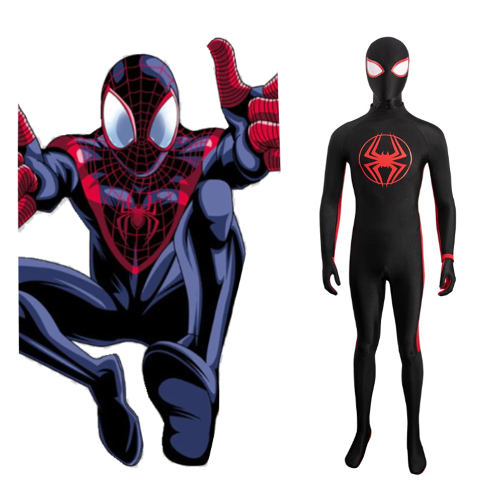 Kids Spider-Man: Across The Spider-Verse Miles Morales Cosplay Costume Outfits Halloween Carnival Party Disguise Suit