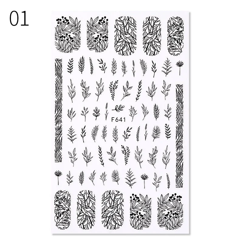 1PC White Embossed Flower Lace 5D Nail Stickers Flower Butterfly Wedding Nail Art Designs Decoration For Manicures