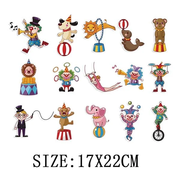 Cute Animals Heat Sticker On T-shirt DIY A-levels Iron On Transfer For Clothing Beautiful Design On Kid Clothes Patch Decoration