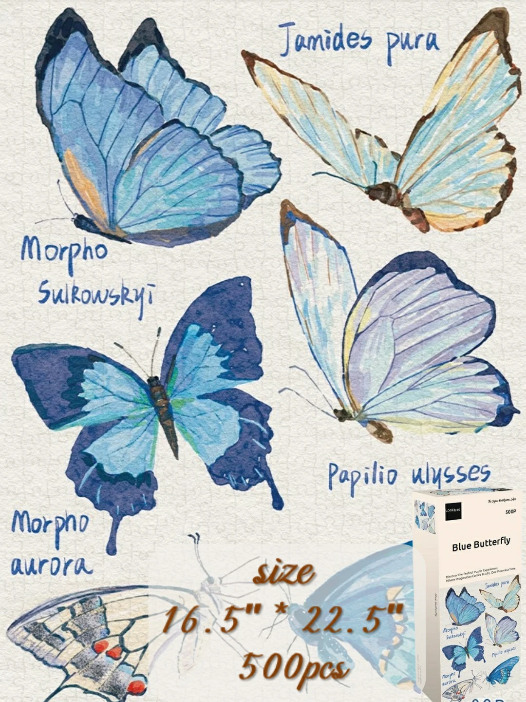 Blue Butterfly Jigsaw Puzzle