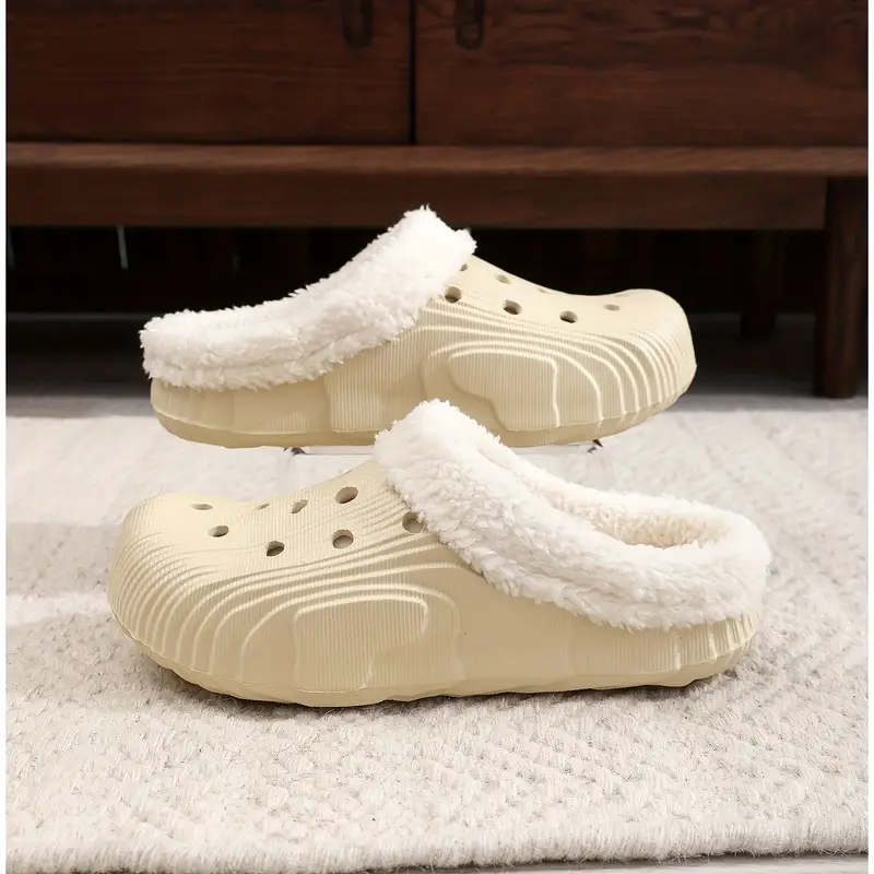 new winter couple casual   warm thick soled indoor outdoor womens slippers details 2
