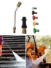 High-pressure Car Wash Gun Adapter 5 Nozzles + Curved Extension Wand for Karcher