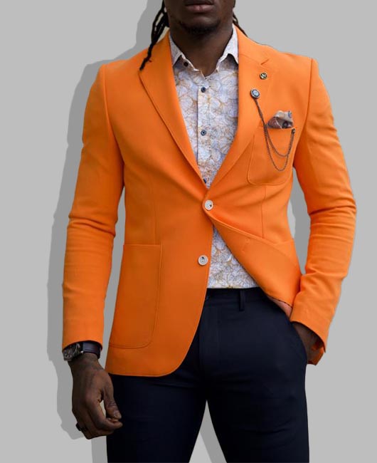 Fashion Two Button Pocket Design Solid Color Blazer